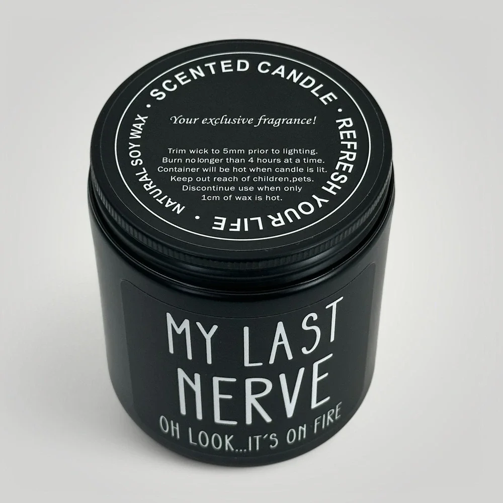 NEW MY LAST NERVE Soy Candle Floral Scented Soy Candle Funny Gifts for Men Women
